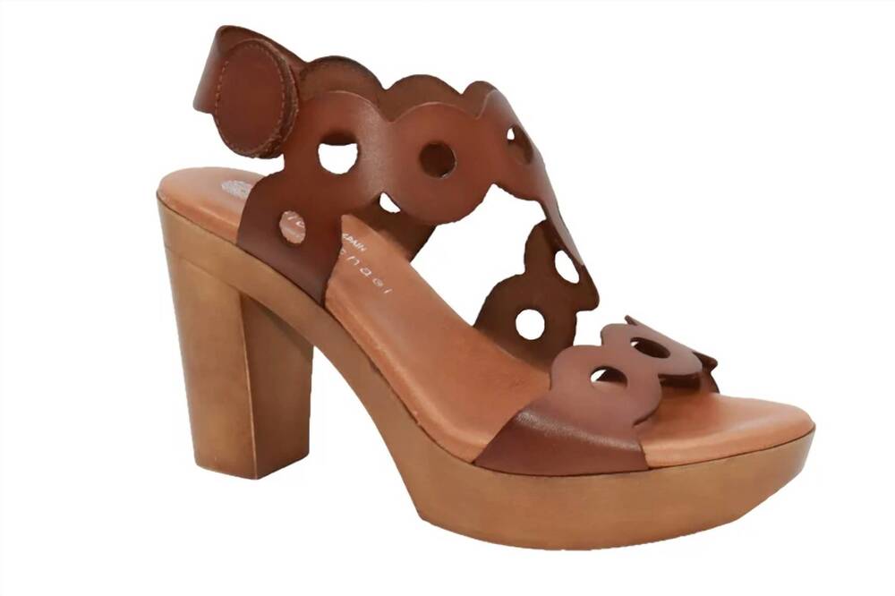 NEW ERIC MICHAEL women's sienna heeled sandal in tan